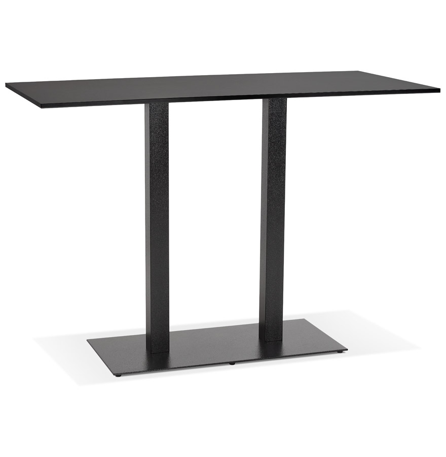 Design Hochtisch Schwarz Spanplatte Holz 160x80 cm | Schwarze Metallbeine