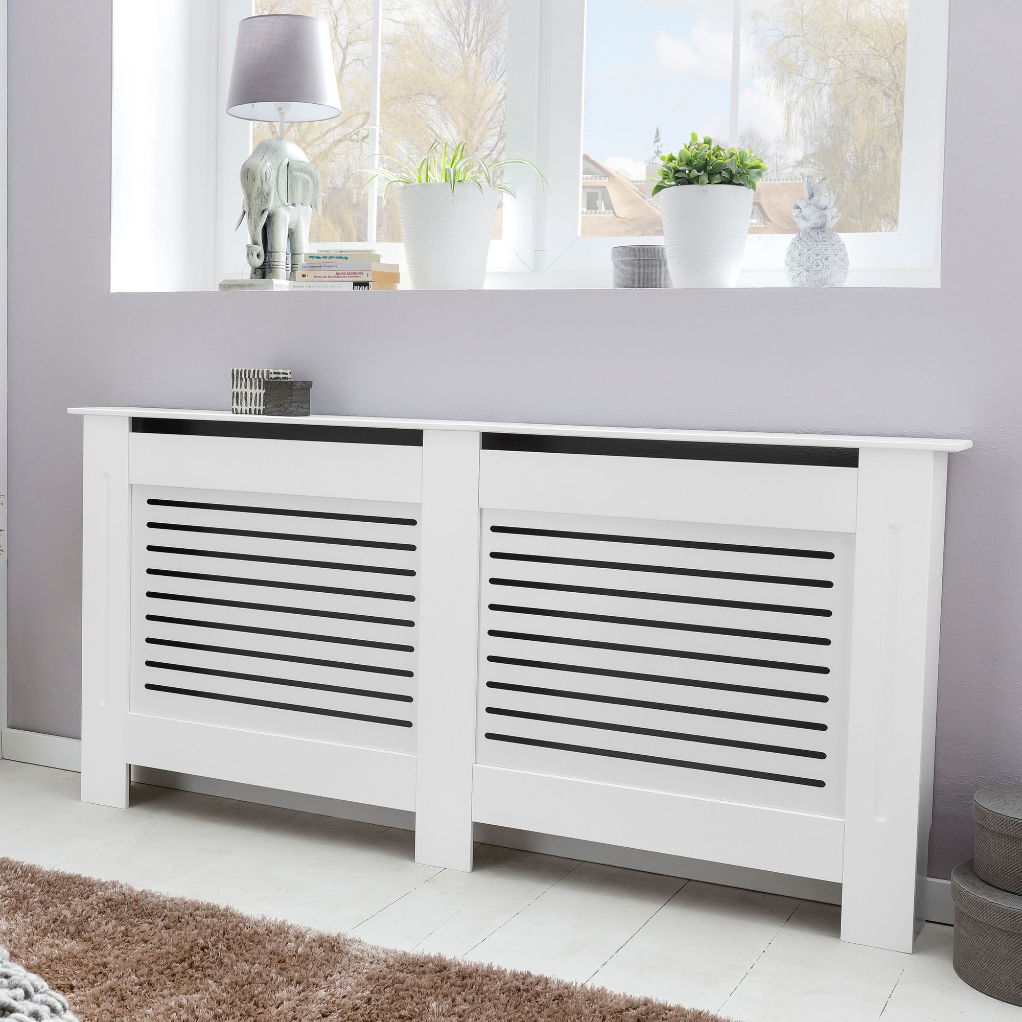 Design Heizkörperverkleidung MDF Weiß Matt | 78 x 82 x 19 cm