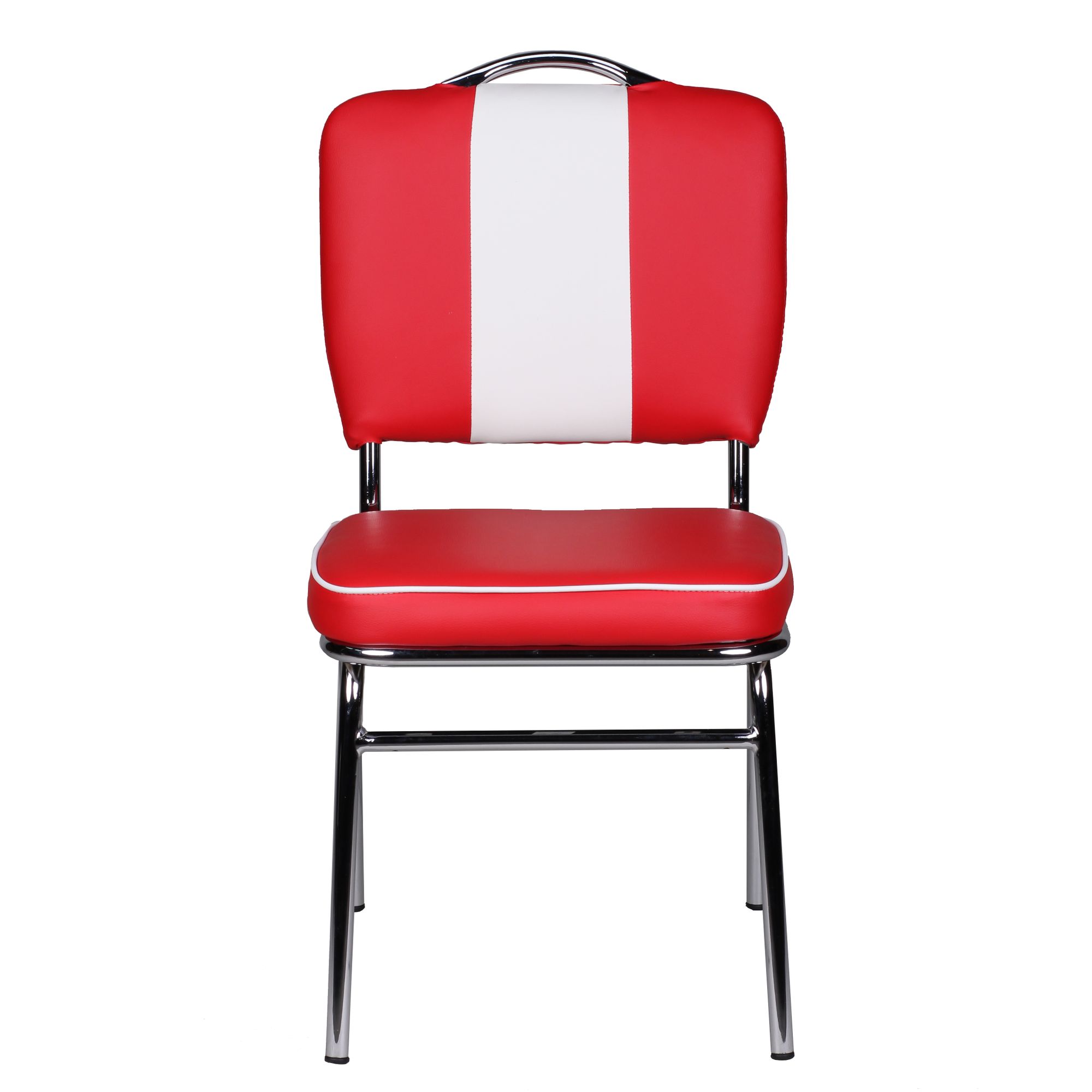 American Diner Esszimmerstuhl Retro 50er | Rot und Weiß | 90x47x45 cm