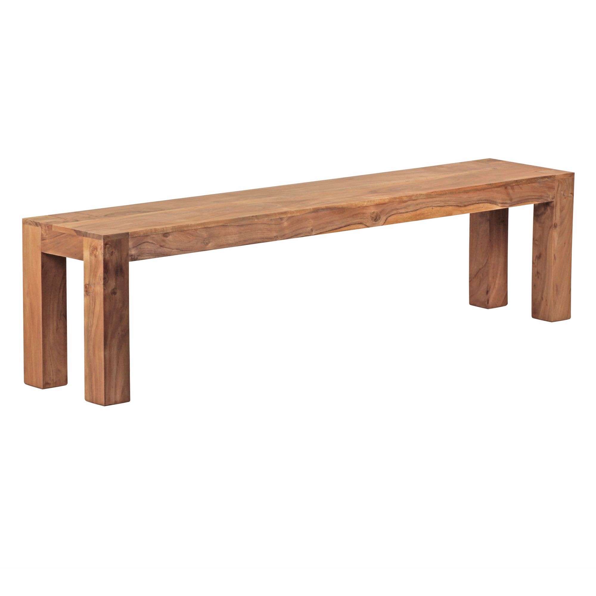 Esszimmer Sitzbank MUMBAI Massiv-Holz Akazie | Natur | 180 x 45 x 35 cm