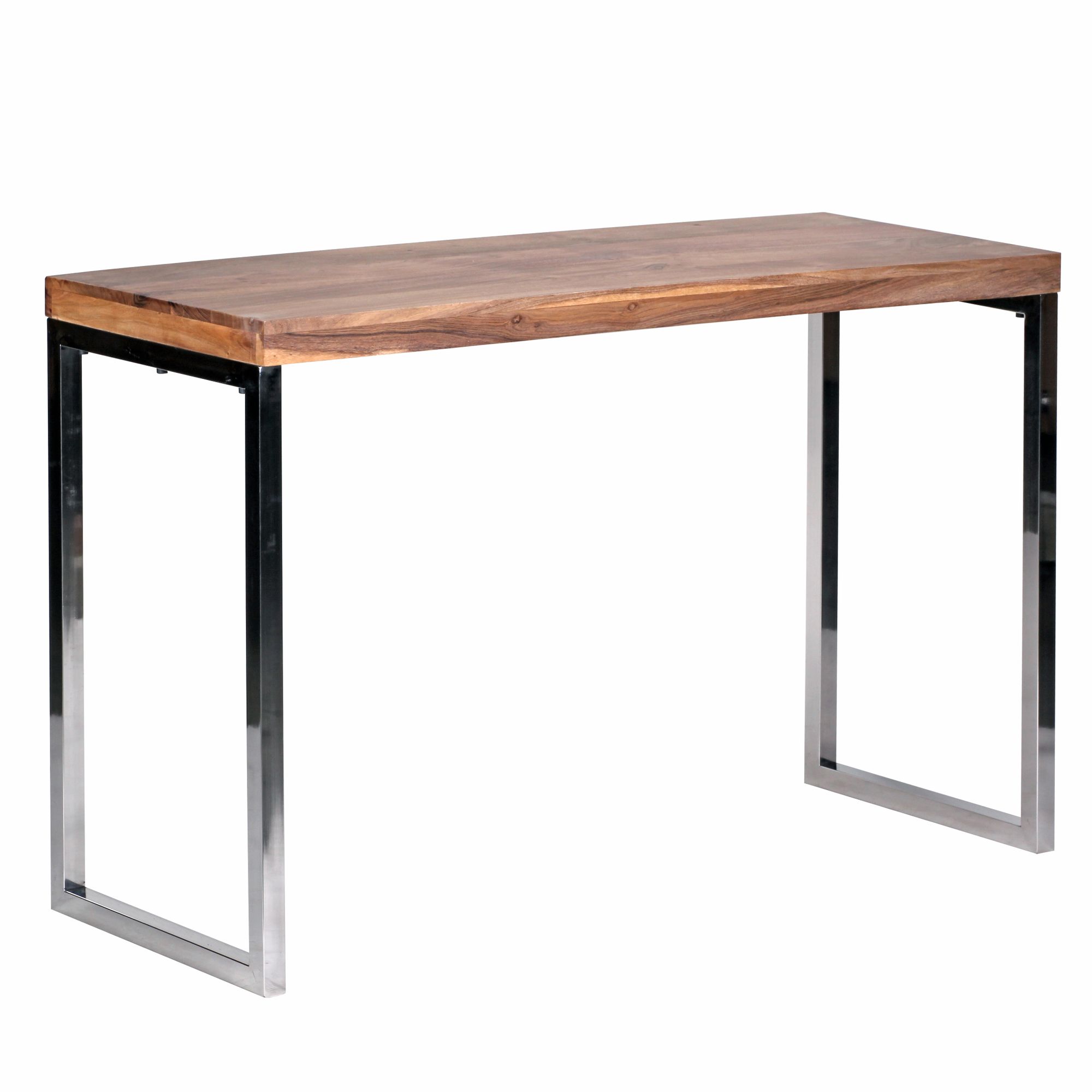 Konsolentisch GUNA Massivholz Akazie | Metallbeine Chrom | 120 x 45 x 77 cm