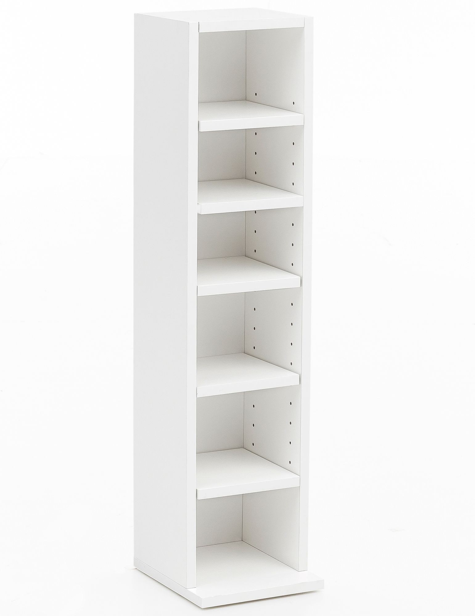 Design Bücherregal Weiß | Melaminholz | 21x91x25,5 cm 6 Fächer