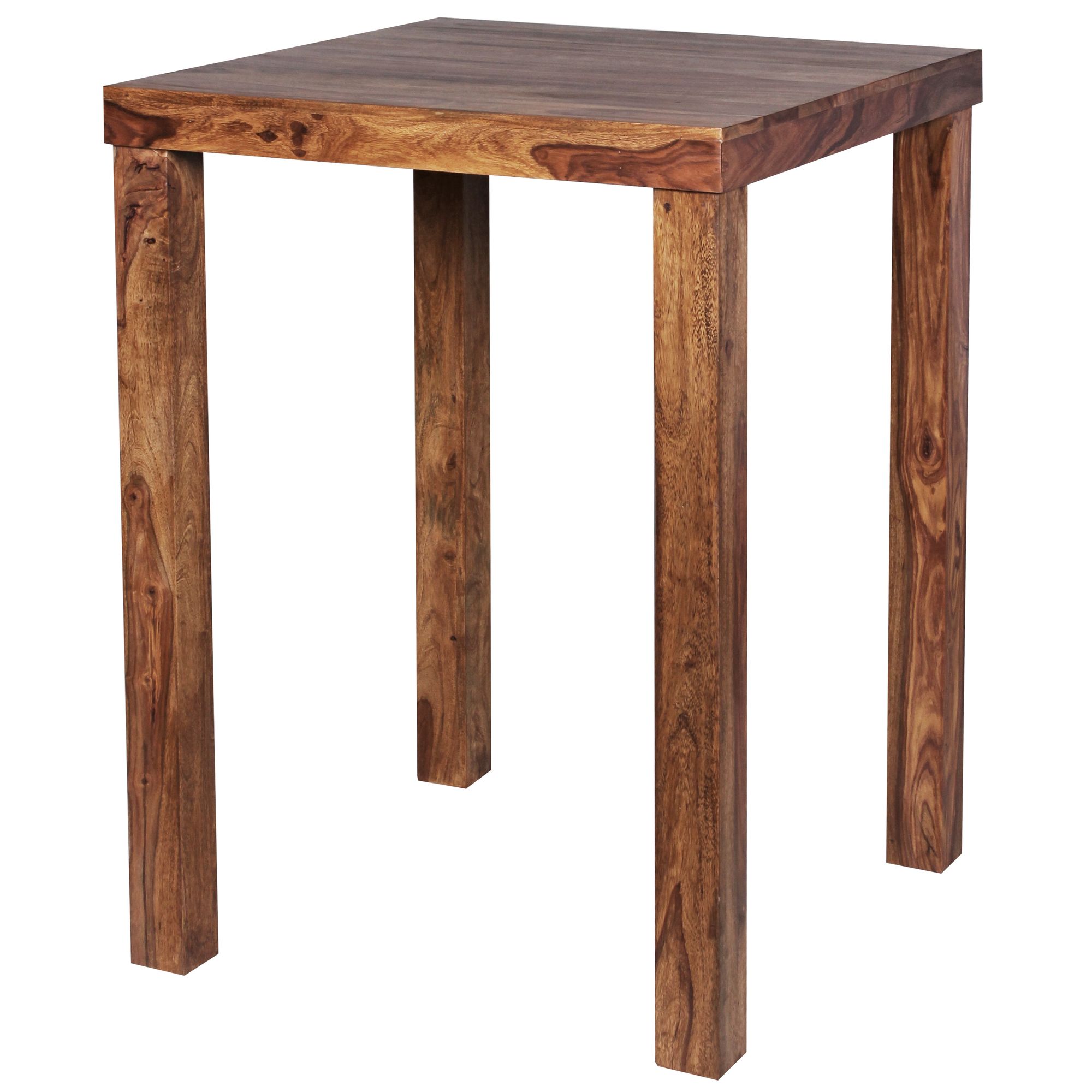 Bartisch MUMBAI Massivholz Sheesham | Dunkelbraun | 80 x 80 x 110 cm