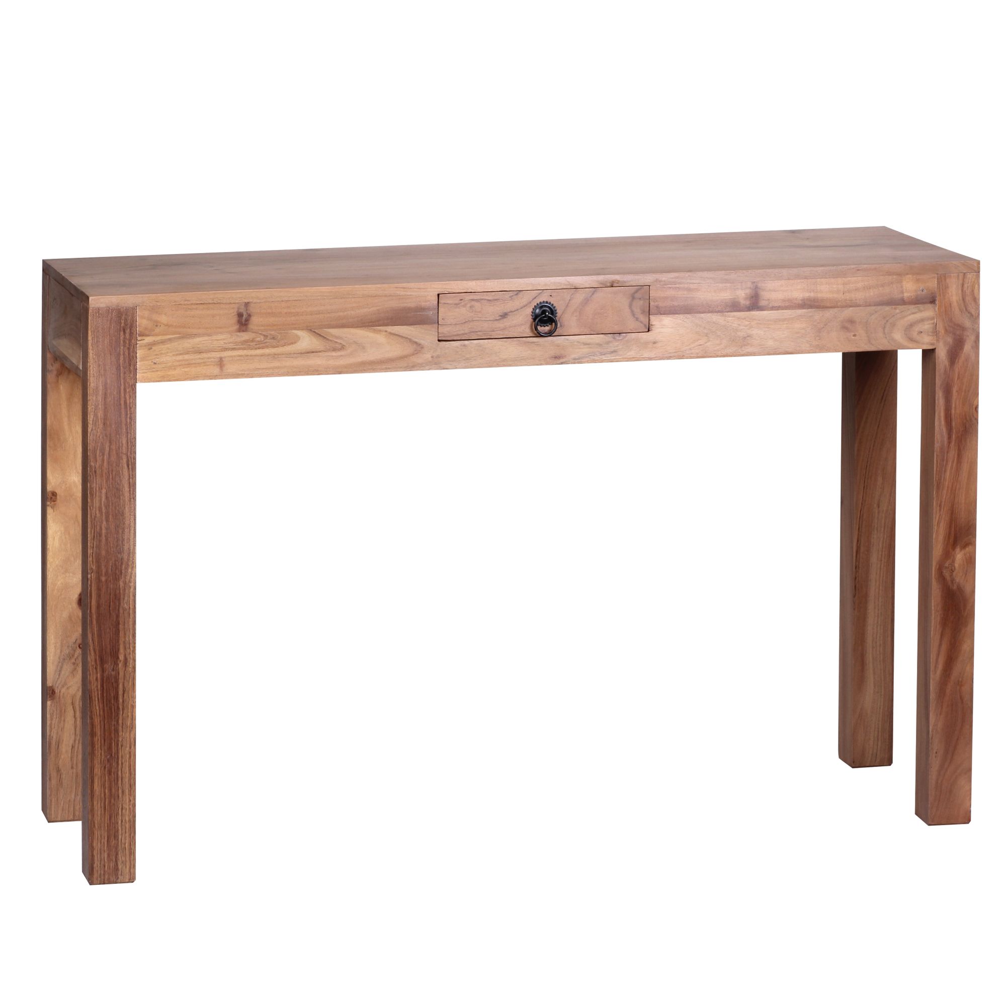 Konsolentisch MUMBAI Massivholz Akazie mit 1 Schublade | Holzfarbig | 120 x 40 x 70 cm