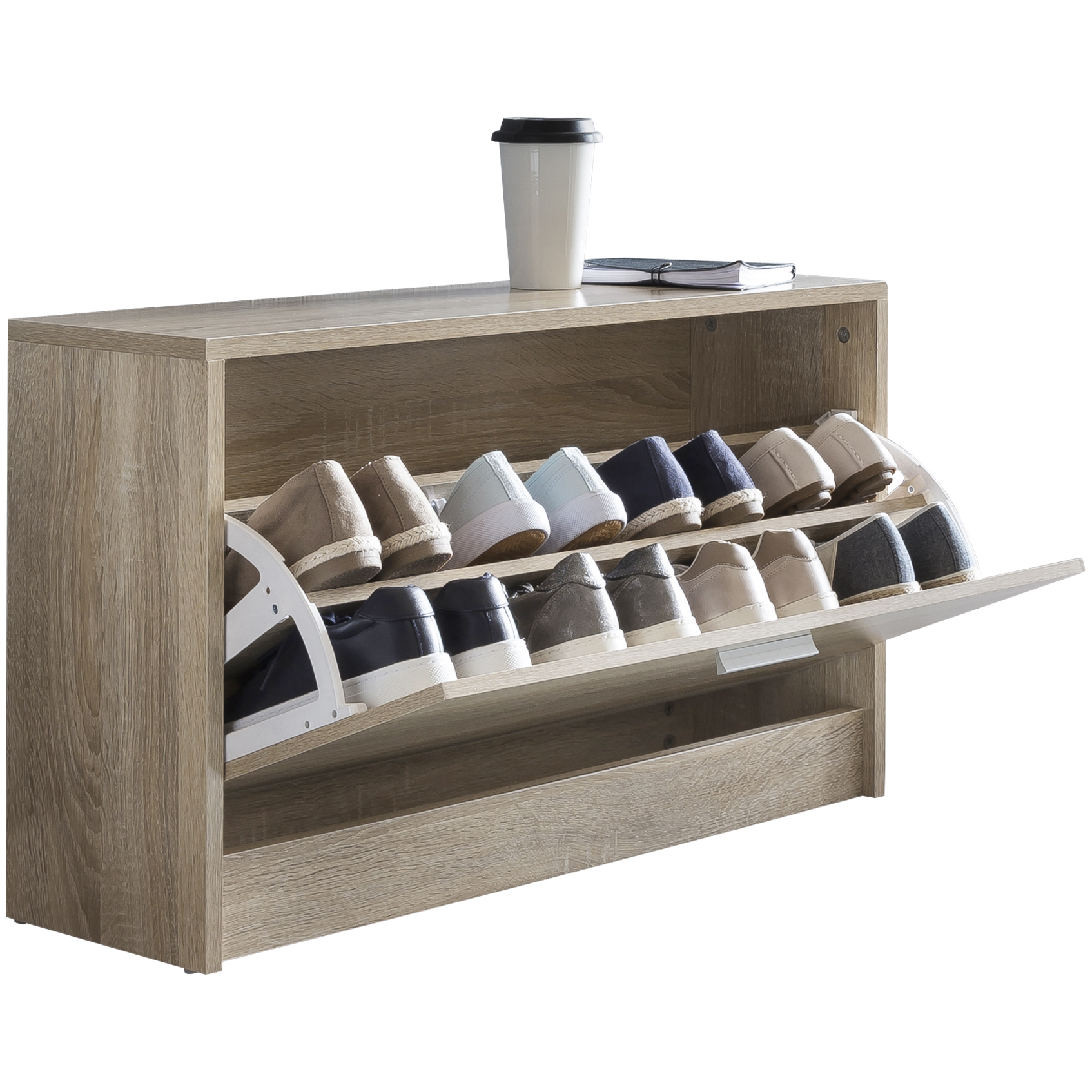Schuhkipper Sonoma Holz 80x47x24 cm | 1 Fach | Modernes Design