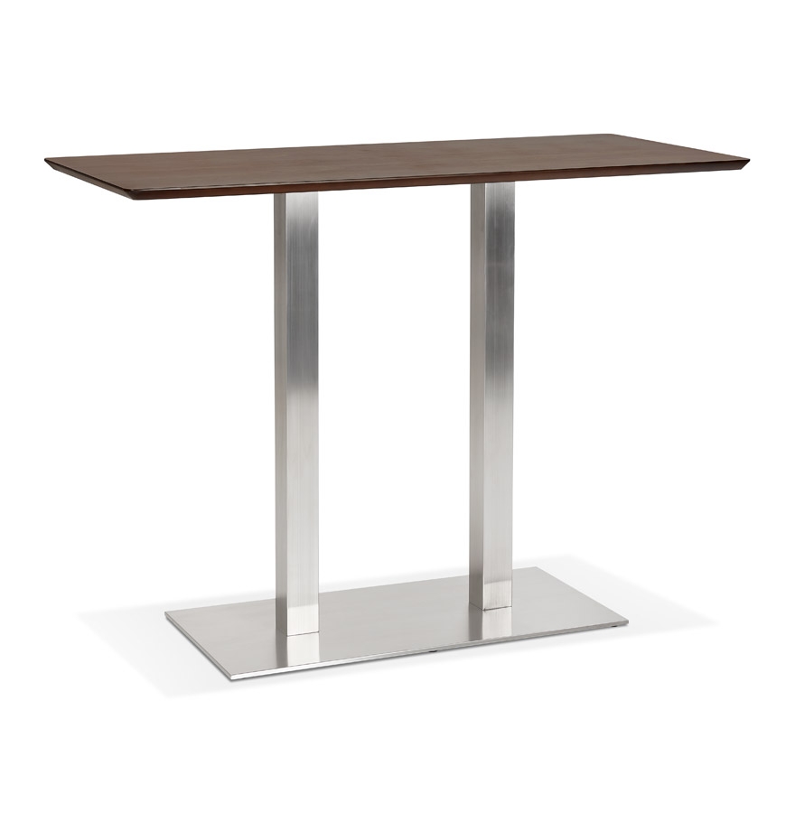 Design-Barhochtisch MAMBO BAR | MDF-Nussbaum Finish | Braun/Schwarz | 150x70x100 cm