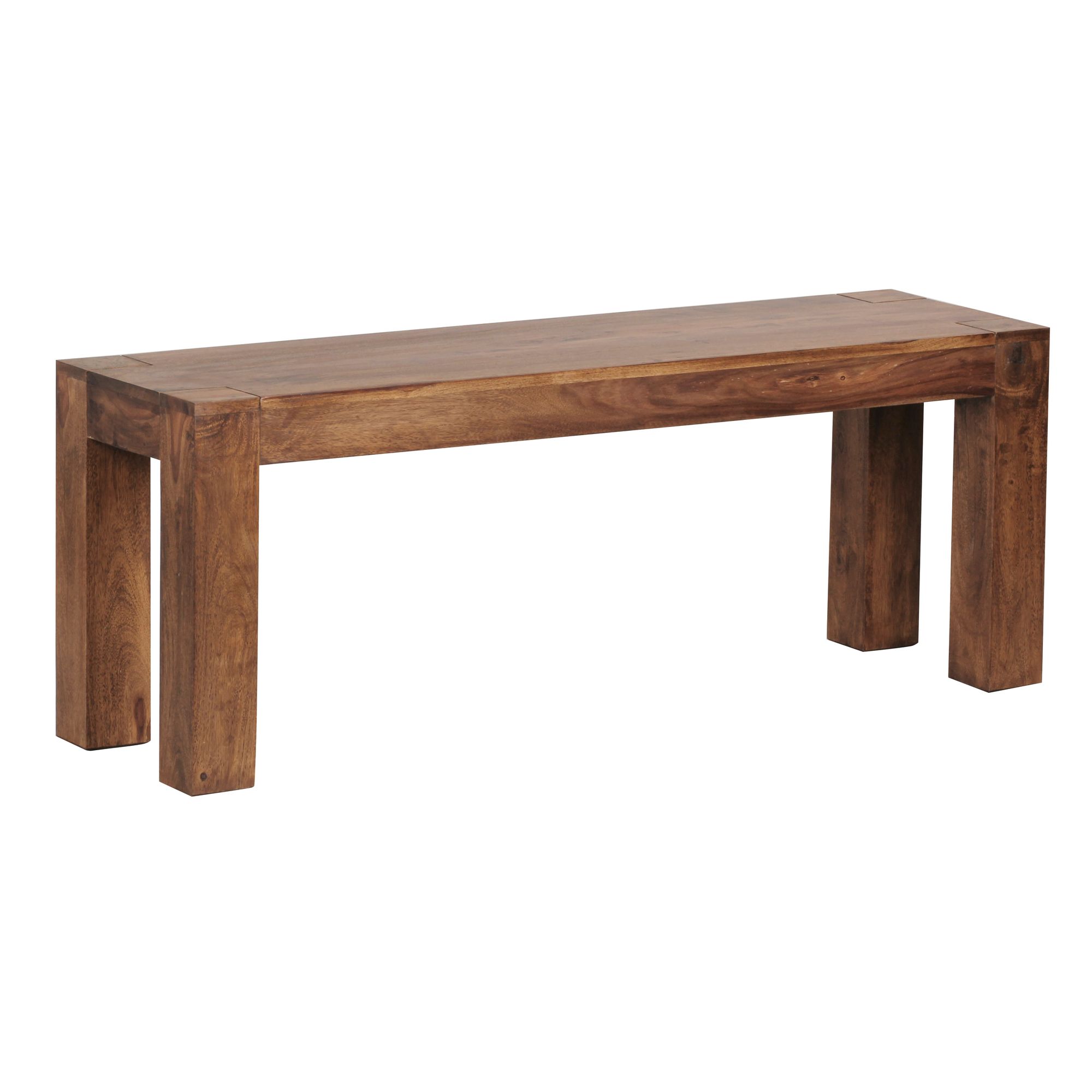 Esszimmer Sitzbank MUMBAI Massiv-Holz Sheesham | Farbe Natur | 120x45x35 cm