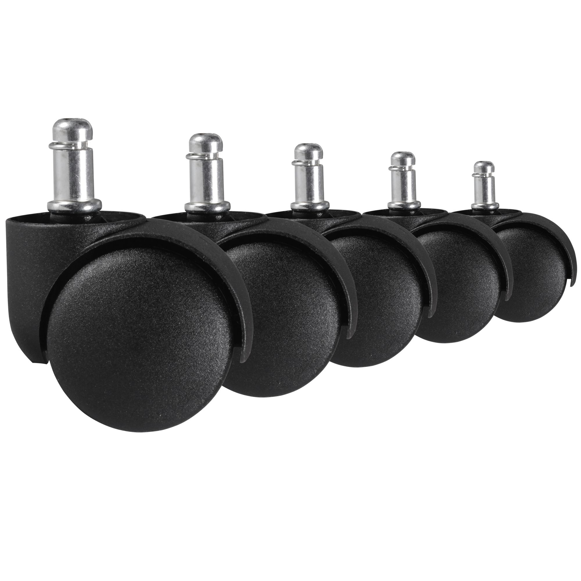 Bürostuhlrollen 5er Set | Schwarz | 50 mm x 11 mm