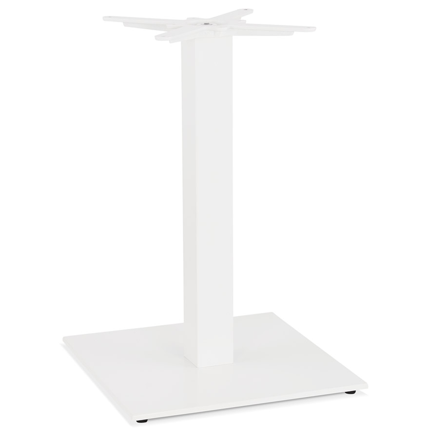 Quadratisches Tischbein | Weißes strukturiertes Gusseisen | Höhe 73 cm