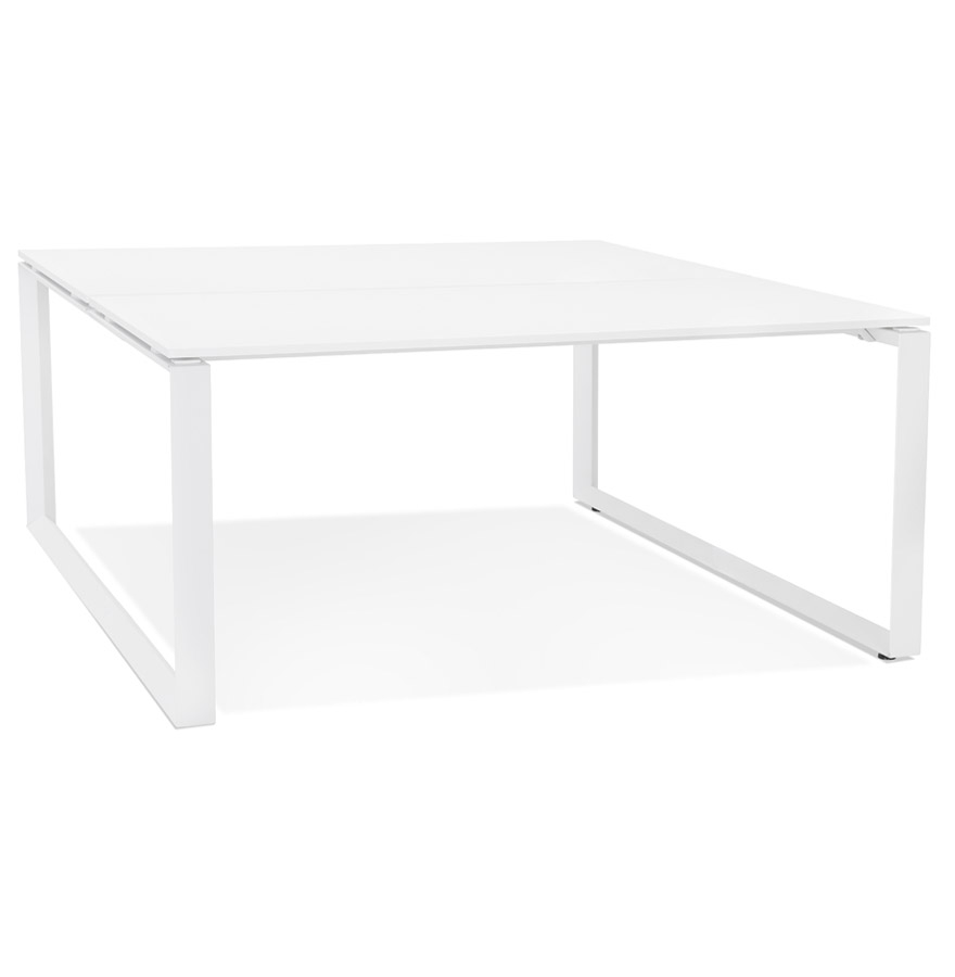 BAKUS SQUARE Banktisch | Weißes MDF Melaminholz | 140x140x74 cm