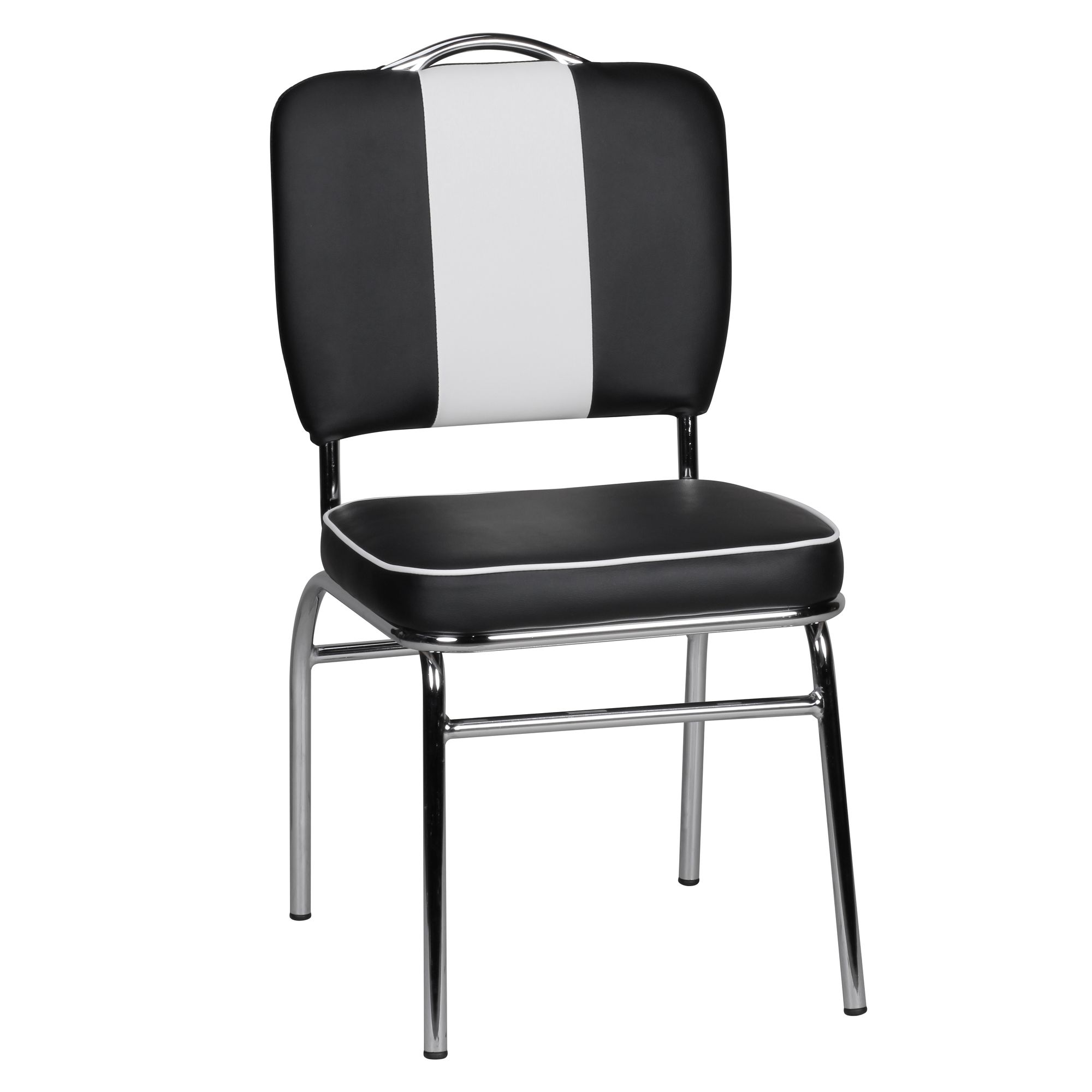 American Diner Esszimmerstuhl Retro 50er | Schwarz und Weiß | 90x47x45 cm