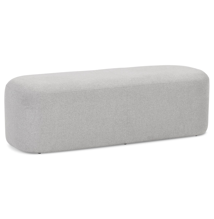 Design-Bank in hellgrauem Stoff | 120x40x40 cm | Schwarze Polyurethan-Struktur