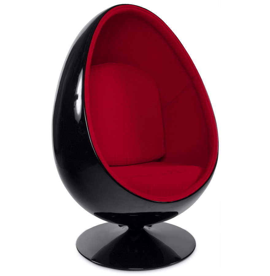 COCOON Eierstuhl | Schwarz und Rot | 90x90x133 cm
