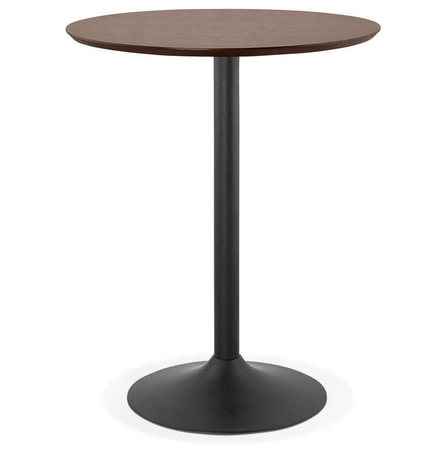 Hochtisch aus MDF mit Walnuss-Finish | Braun | Ø 90 cm | Höhe 110 cm