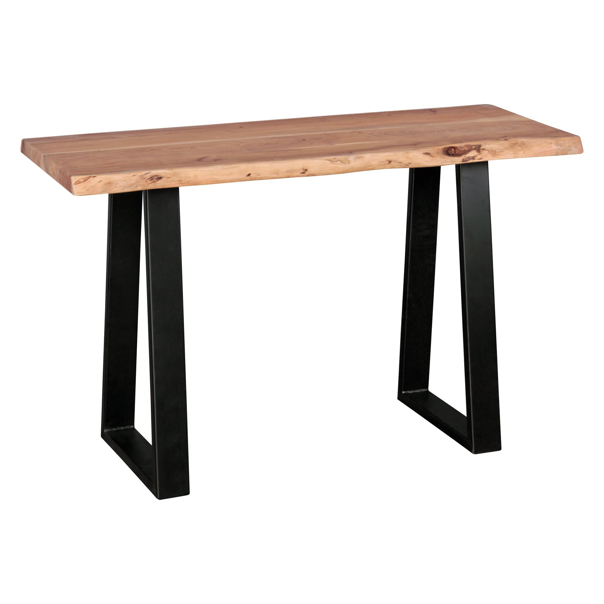 Konsole GAYA aus massivem Akazienholz | Holzfarbe & Schwarz | 120 x 45 x 75 cm