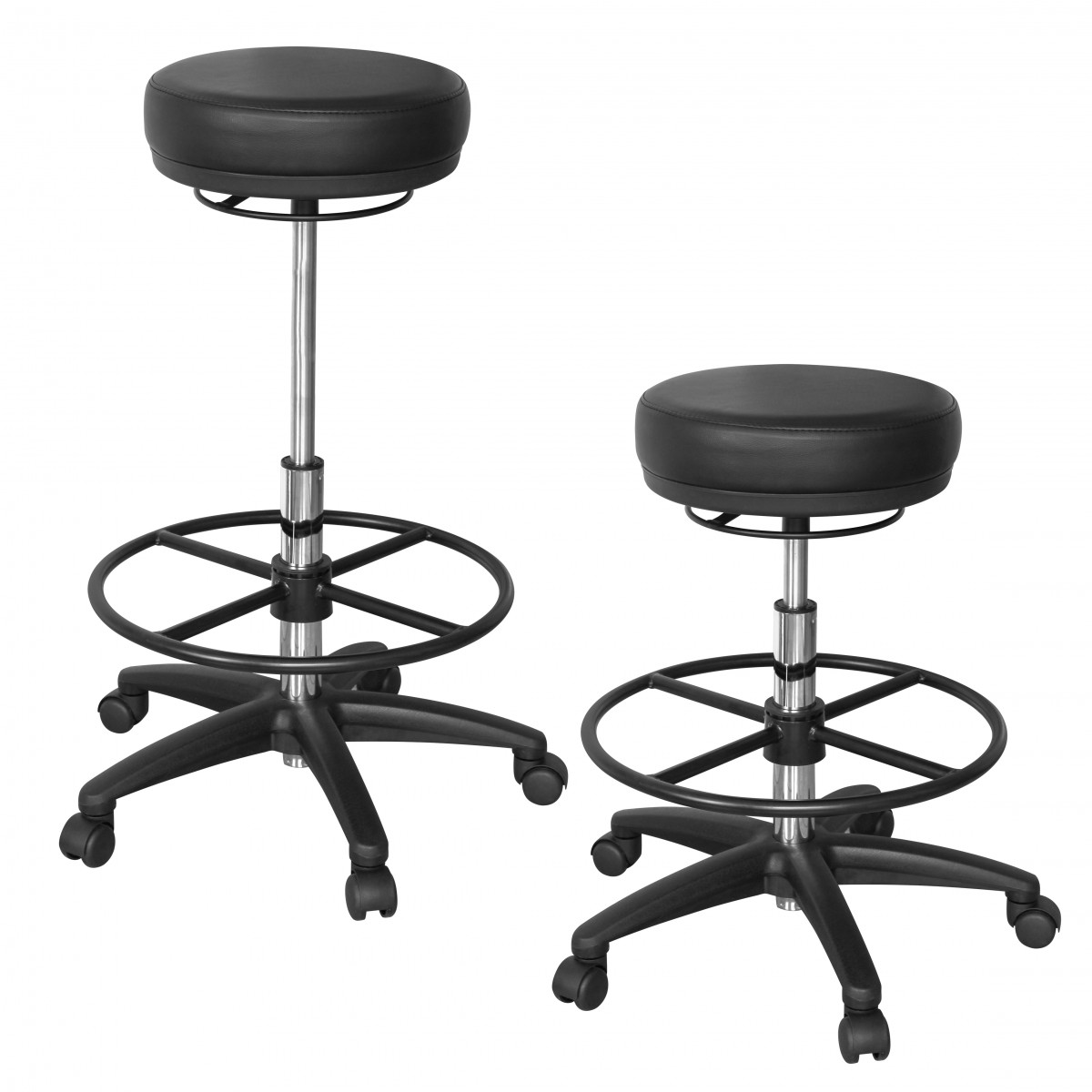 Arbeitshocker ROLAND | Kunstleder schwarz | Sitzdurchmesser 35 cm