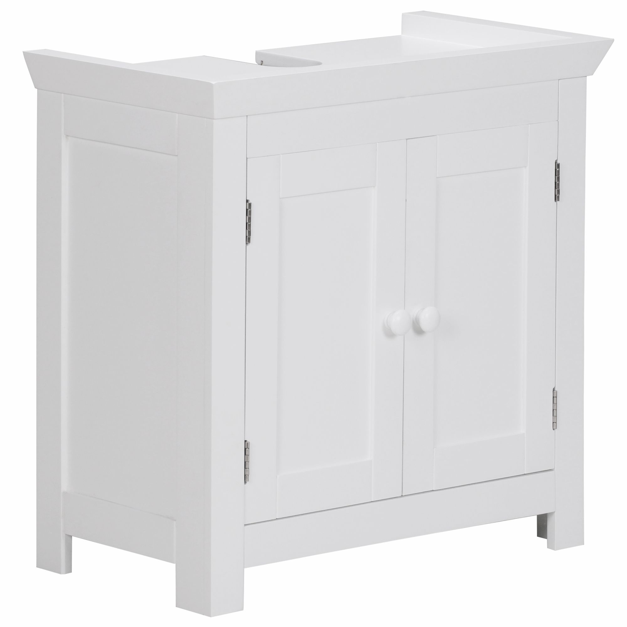 Waschbeckenunterschrank MDF Weiß | 57 cm Breite | 2 Türen