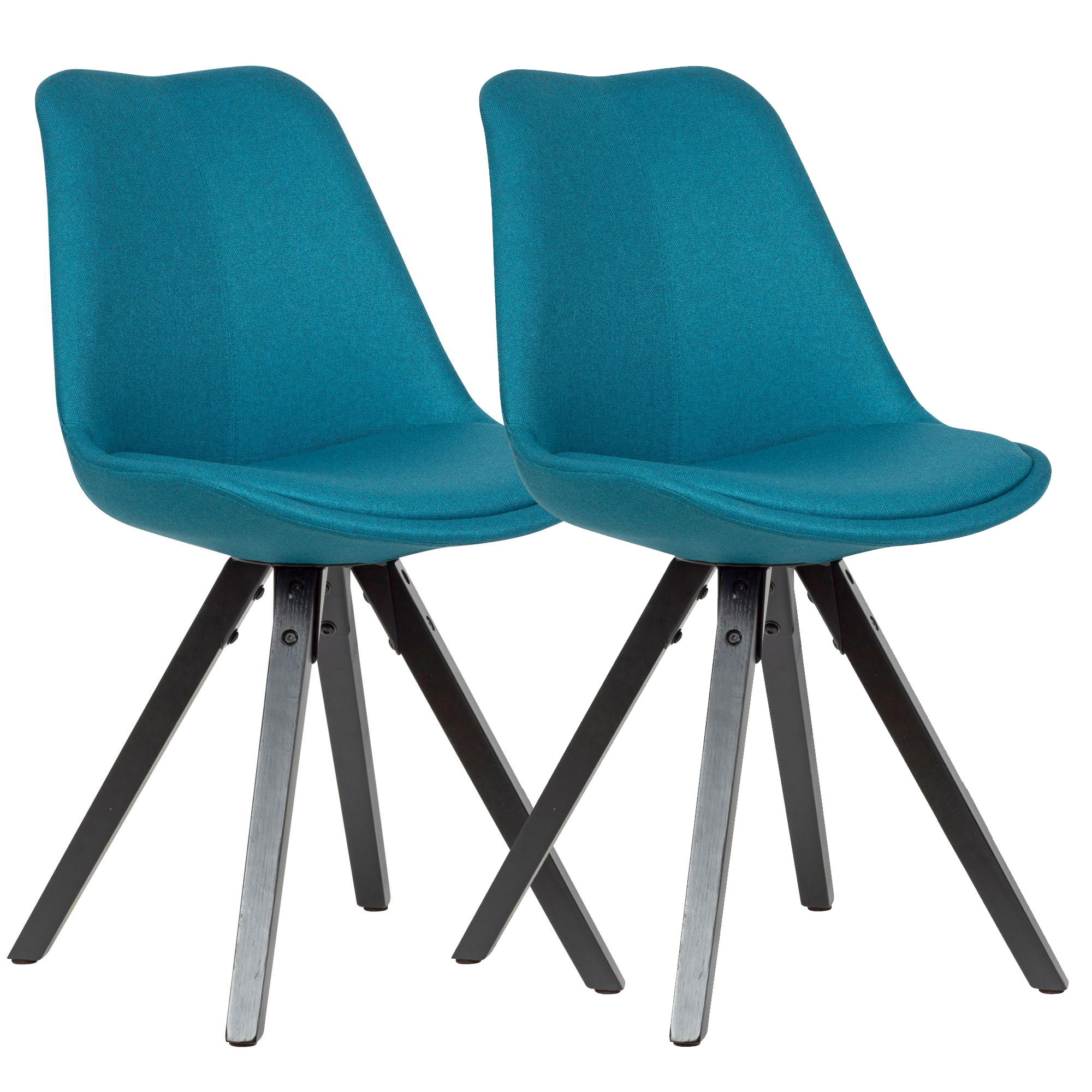 2er Set Esszimmerstuhl Petrol | Stoffbezug | 87x49x52 cm
