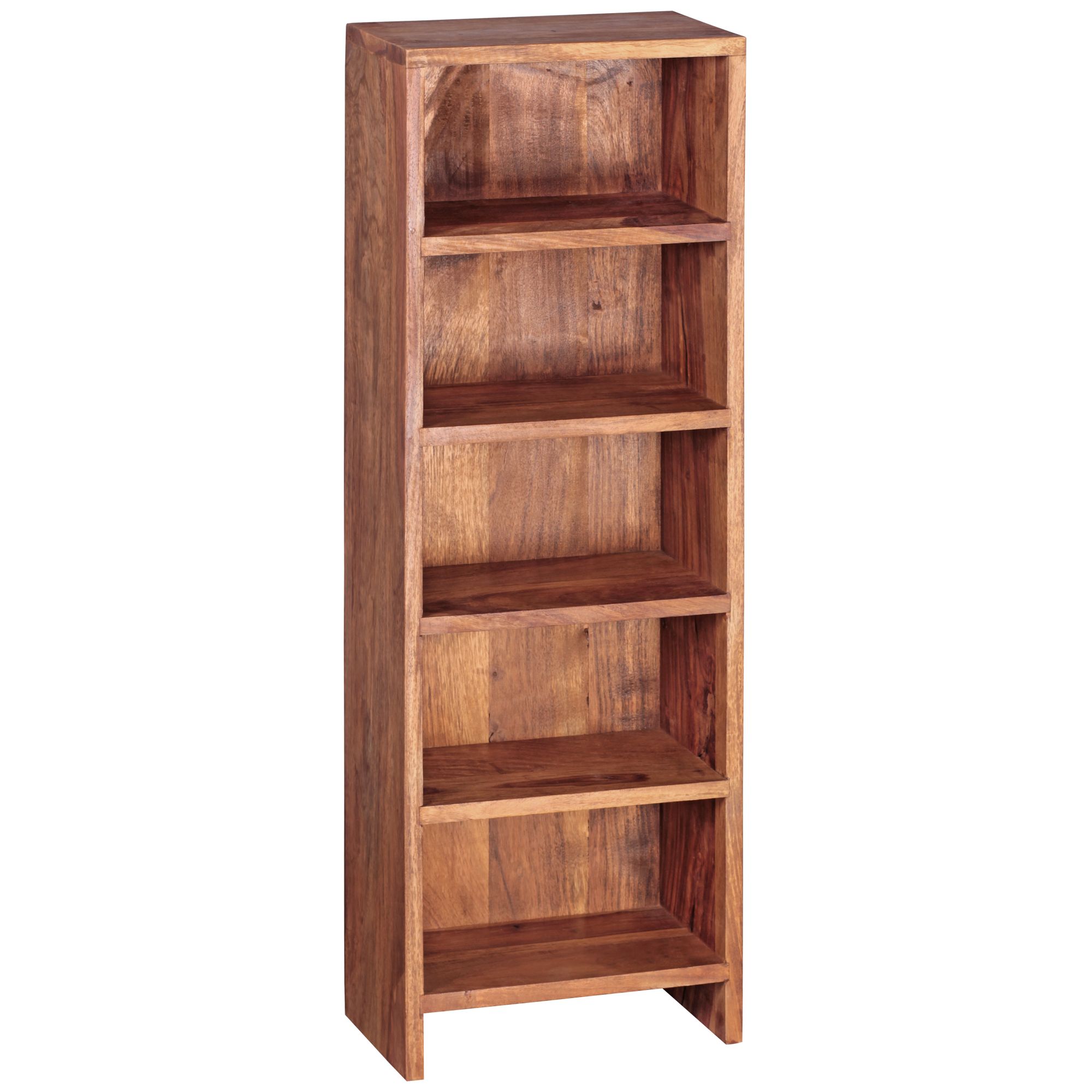 CD-Regal MUMBAI Massivholz Sheesham Natur 90 cm | 5 Fächer zur CD-Aufbewahrung