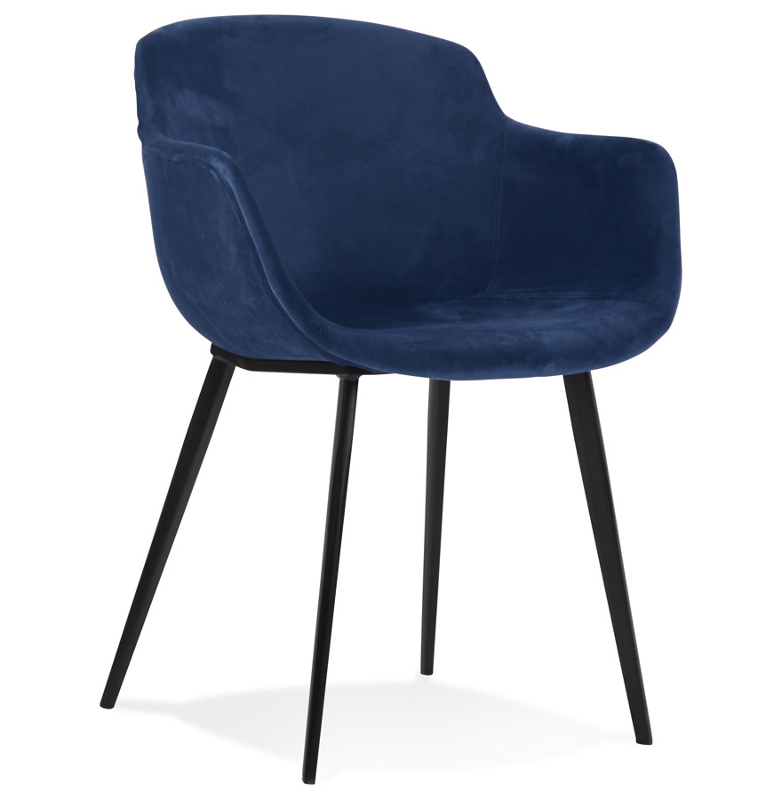 ARMADA Stuhl mit Armlehnen | Blauer Samt | 59x54x80 cm