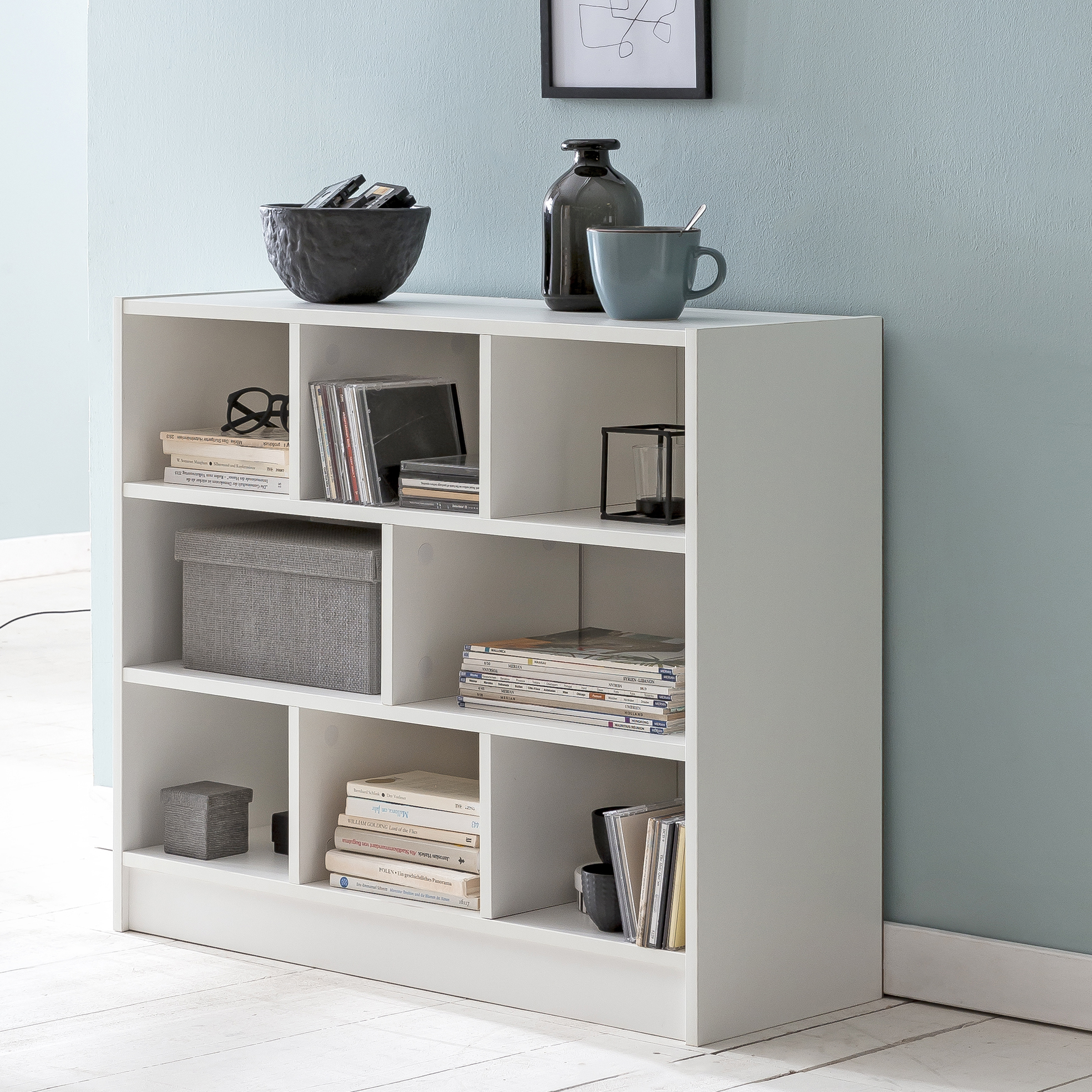 Bücherregal Weiß | 80x68,5x29,5 cm | Melaminharzbeschichtete Spanplatte