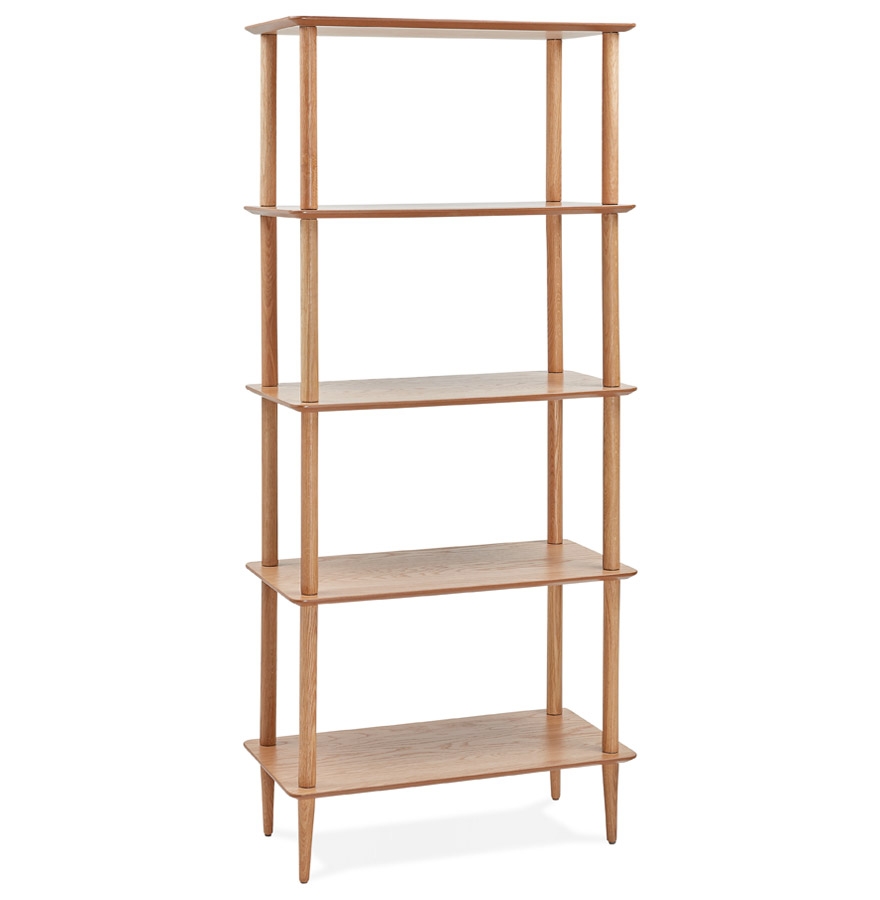 Design-Regal Rack aus natürlichem Eichenholz | Beige | 180x80x40 cm
