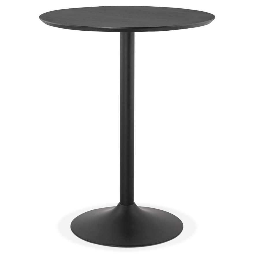 Hochtisch aus MDF mit schwarzer Eschen-Finish | Schwarz | Ø 90 cm | Höhe 110 cm