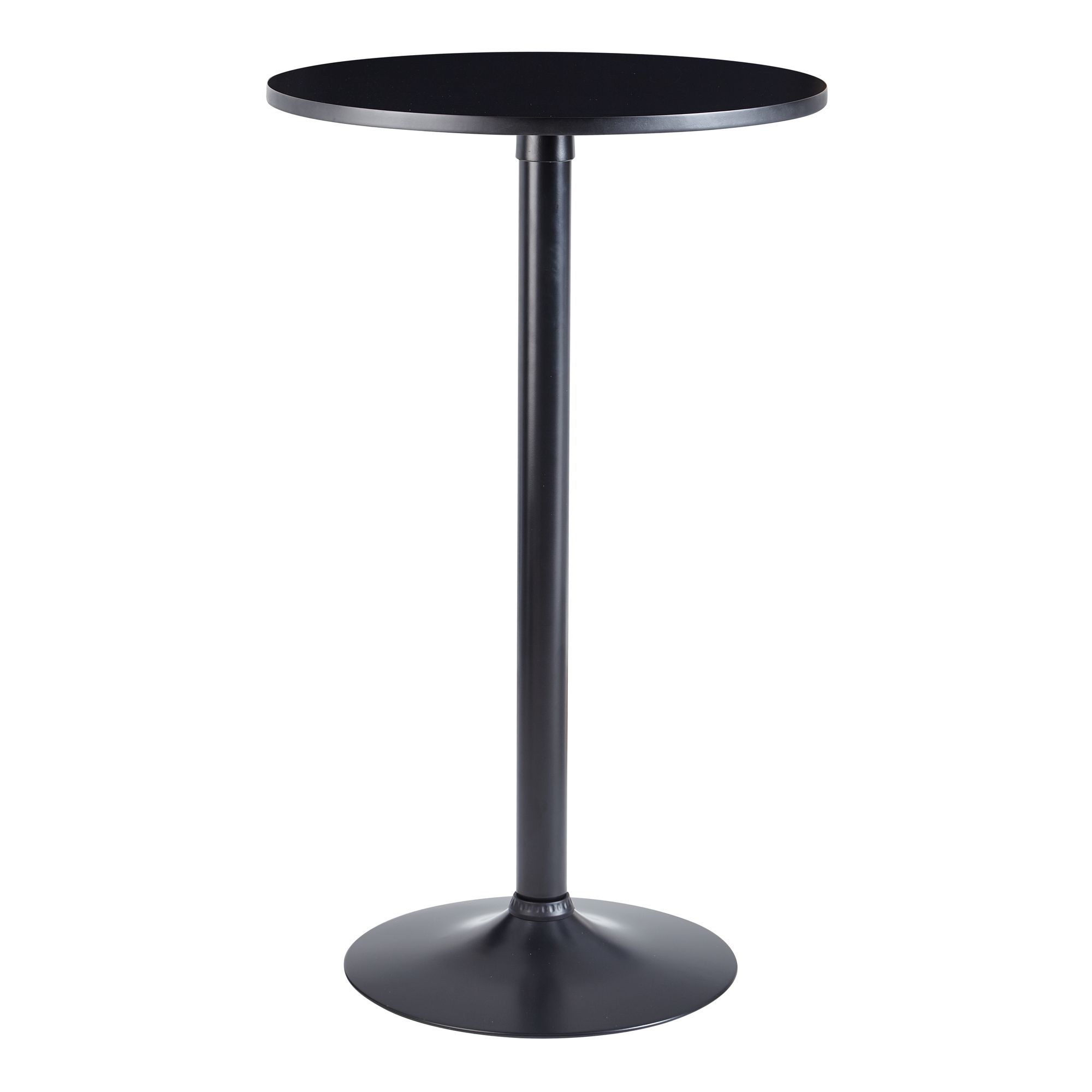 Design Bartisch | Metall und lackiertes MDF Schwarz | Ø 60 cm, Höhe 100 cm