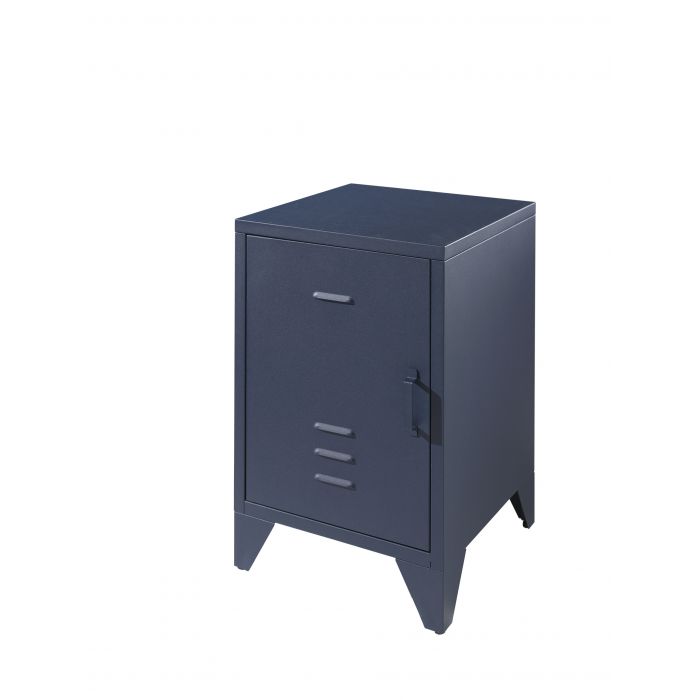 Bronxx nachtkonsole im industrial-look blau matt