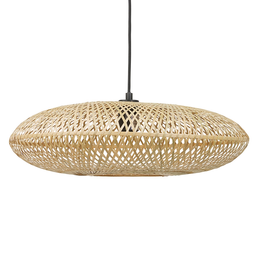 ASPIRINA runde Hängeleuchte aus natürlichem Bambus | Beige | 50x50x152,5 cm