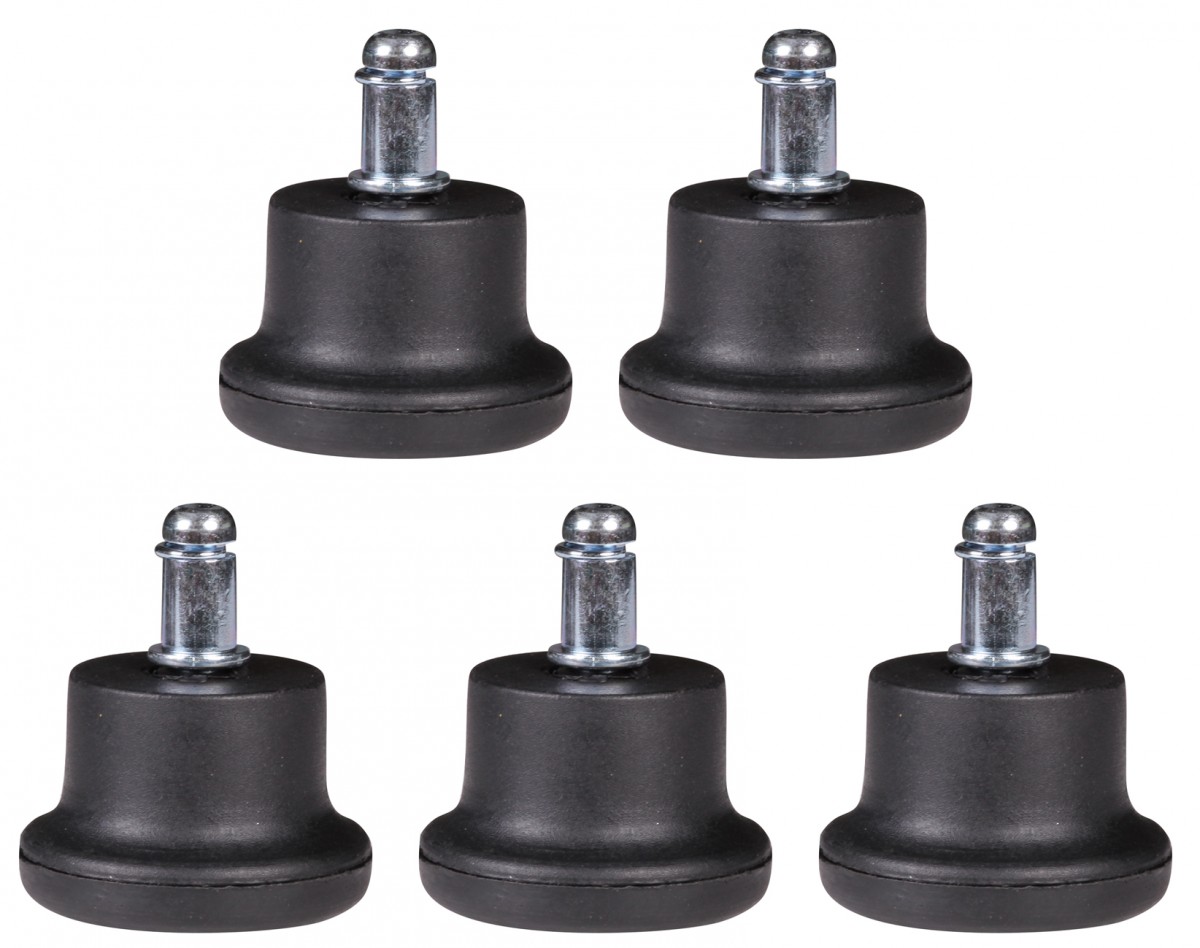 5er Set Kunststoff Bodengleiter schwarz | Höhe 55 mm | Stift 11 mm