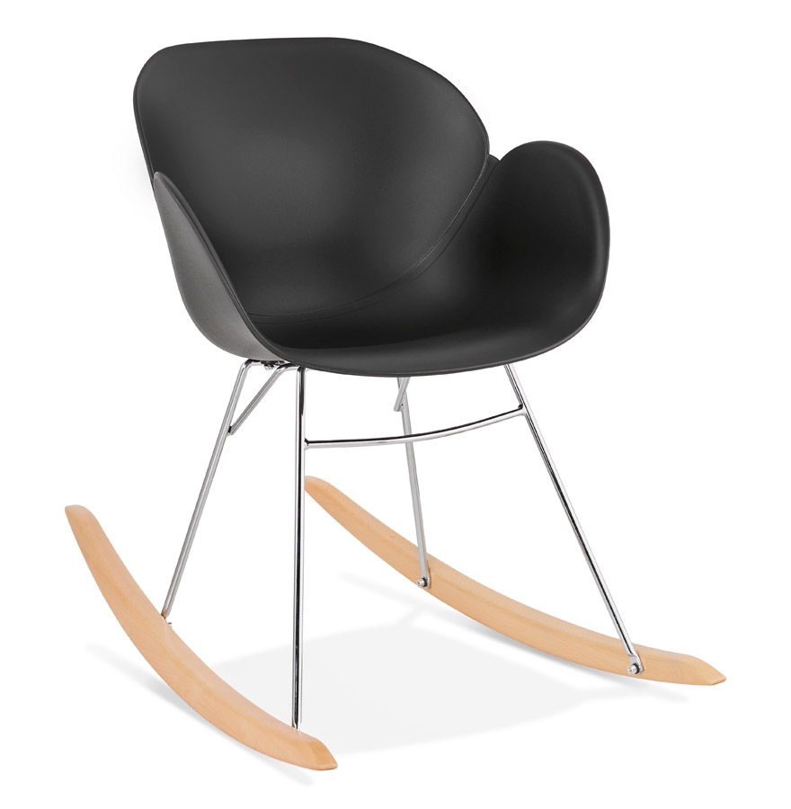 Design Schaukelsessel BASKUL aus schwarzem Kunststoff | 99x59x79 cm