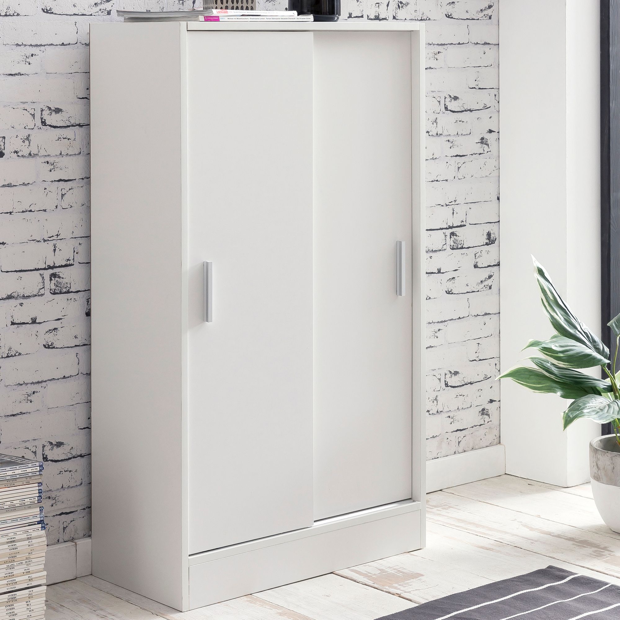 Aktenschrank | Weiß melaminbeschichtete Spanplatte | 60x107,5x28,5 cm